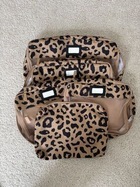 Calpak 5 piece packing cubes, cheetah, NWOT